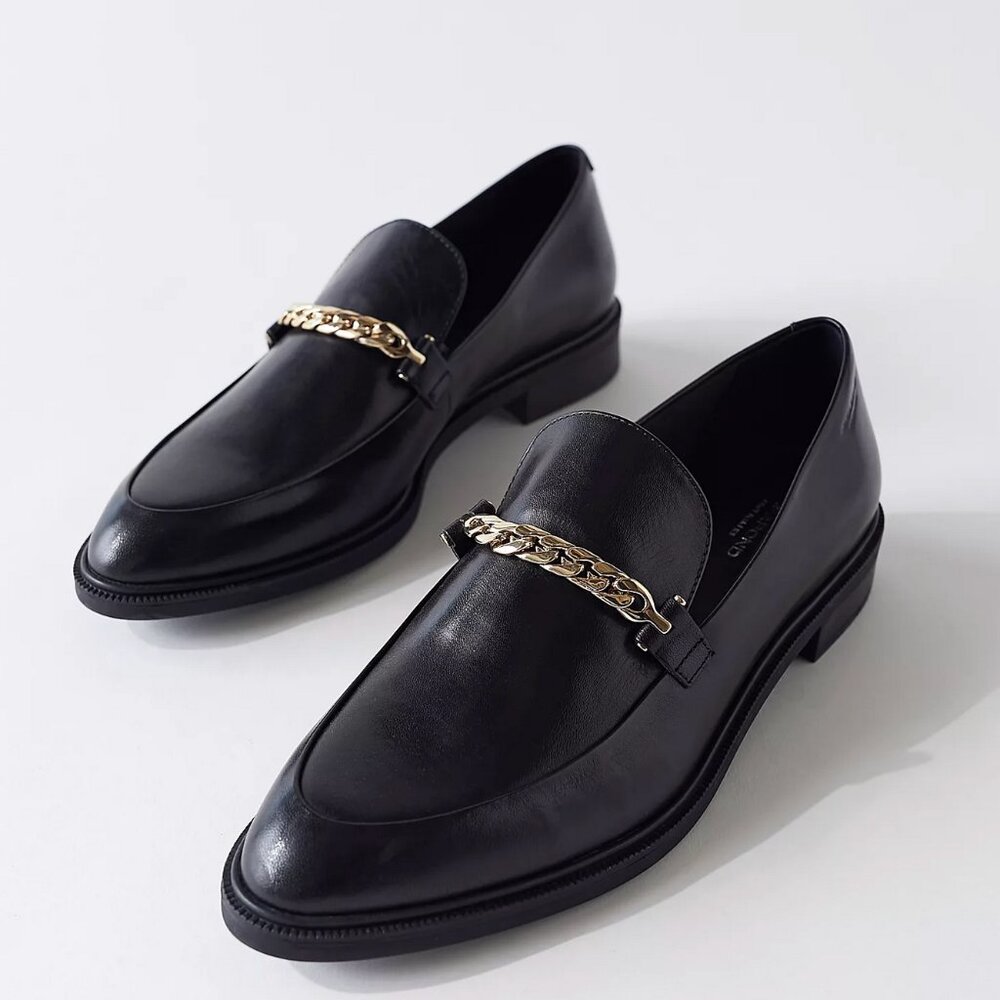 vagabond shoemakers frances buckled chain loafer - women's size 8/38